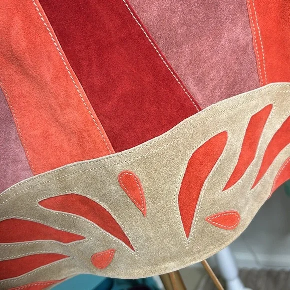 Free People Cow Suede Stars are Psychedelic Jacket Large X-Large Boho - Picture 10 of 12